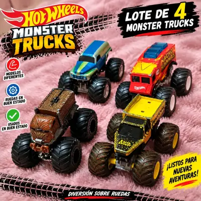 Lote 4 Hot Wheels Monster Trucks - miniatura 1