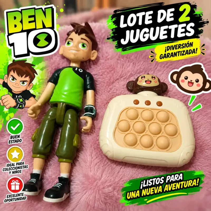 Lote de 2 juguetes Ben 10 y pop it - 1