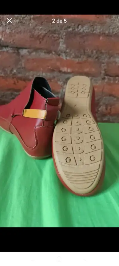 Botines rojos de cuero sintético para Mujer - miniatura 2