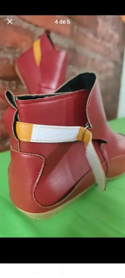 Botines rojos de cuero sintético para Mujer - miniatura 4