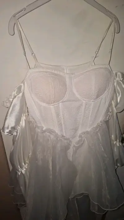 Vestido de encaje blanco con corset - miniatura 3