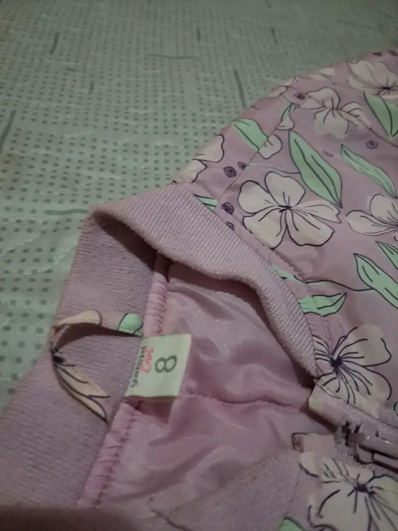 Chaqueta infantil floral rosada - 2