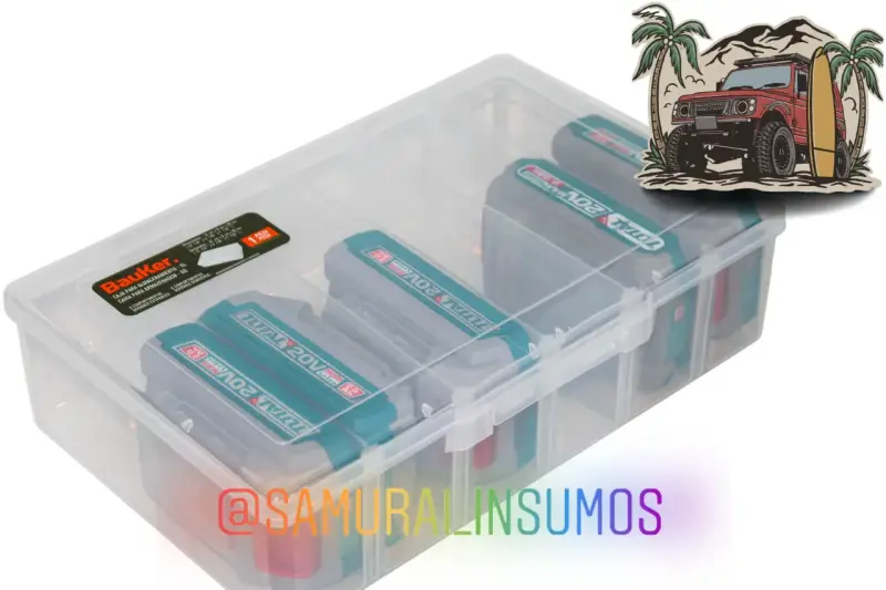 Caja Almacenamiento XL Organizador baterias Herram - 5