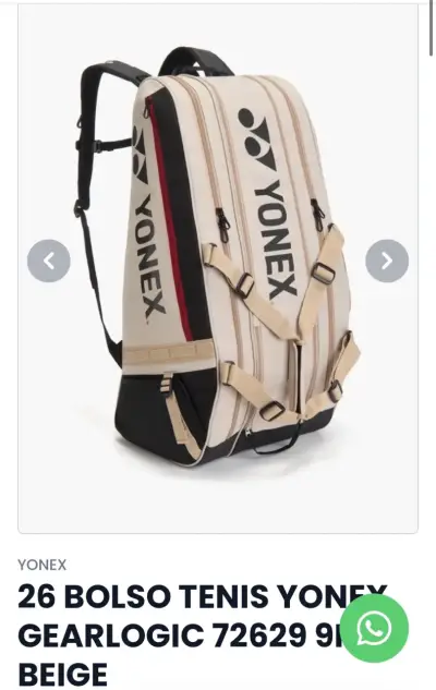 Mochila Yonex Gearlogic Beige para Tenis - miniatura 2