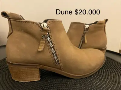 Botines de cuero marrón Dune con cierre lateral - miniatura 2
