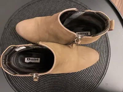 Botines de cuero marrón Dune con cierre lateral - miniatura 3