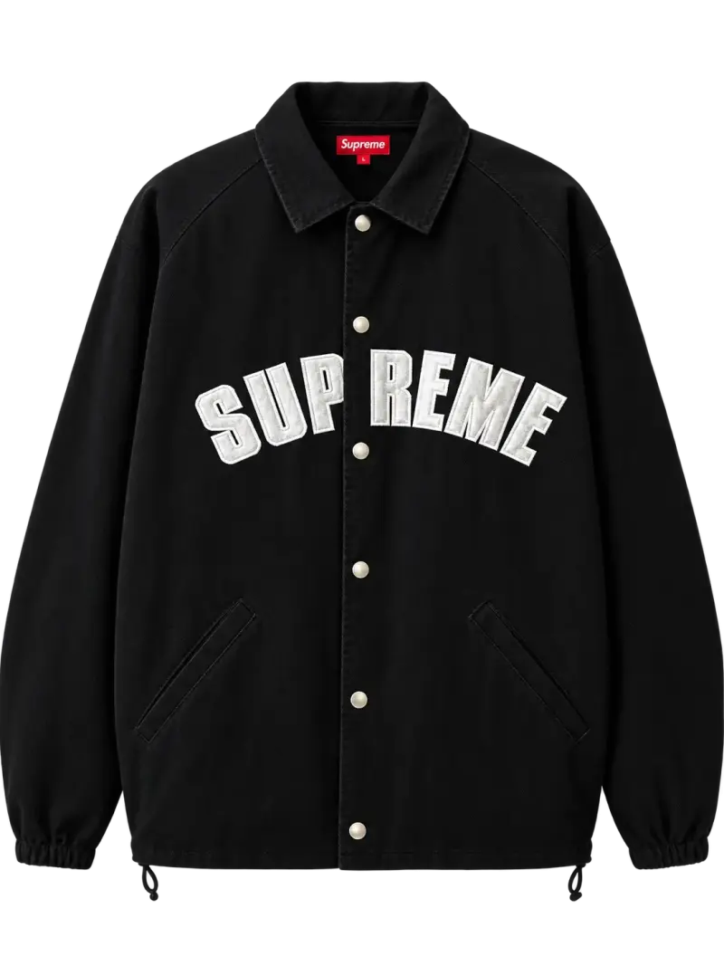 Chaqueta Negra Supreme con Bordado Frontal - 1