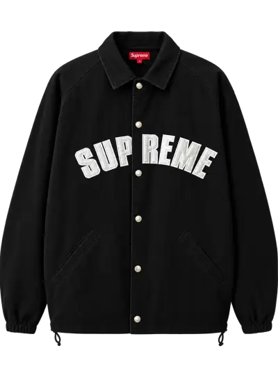 Chaqueta Negra Supreme con Bordado Frontal - miniatura 1