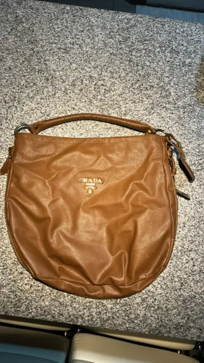 Bolso de cuero marrón Prada - miniatura 1