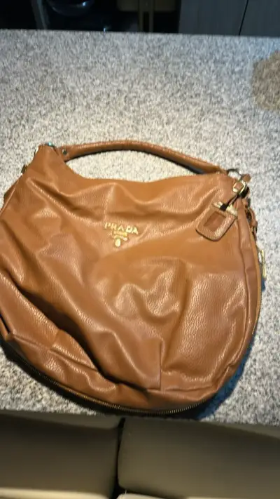 Bolso de cuero marrón Prada - miniatura 3