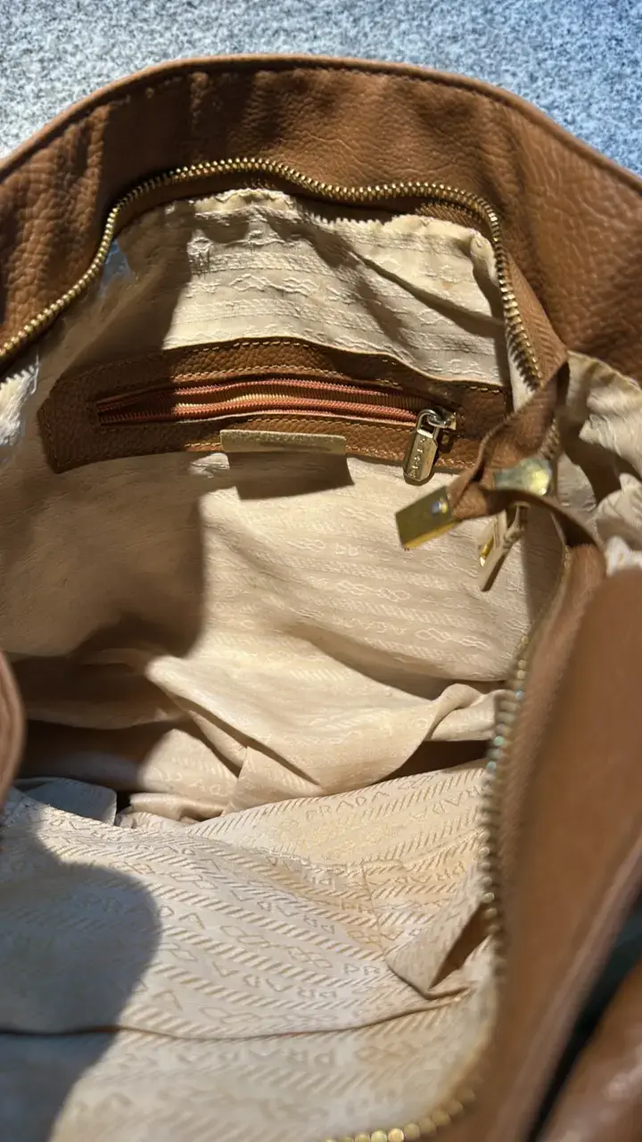 Bolso de cuero marrón Prada - 5