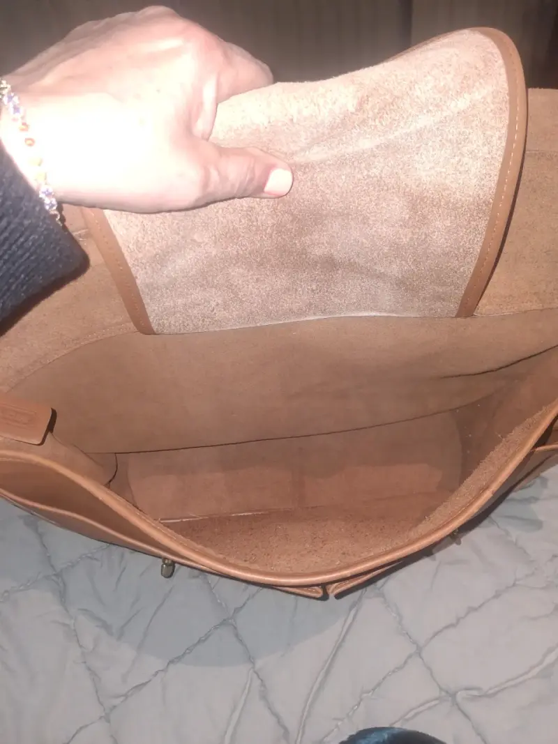 Bolso de cuero marrón Coach con cierre - 4
