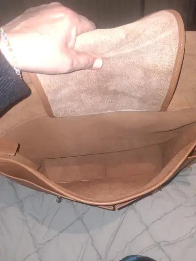 Bolso de cuero marrón Coach con cierre - miniatura 4