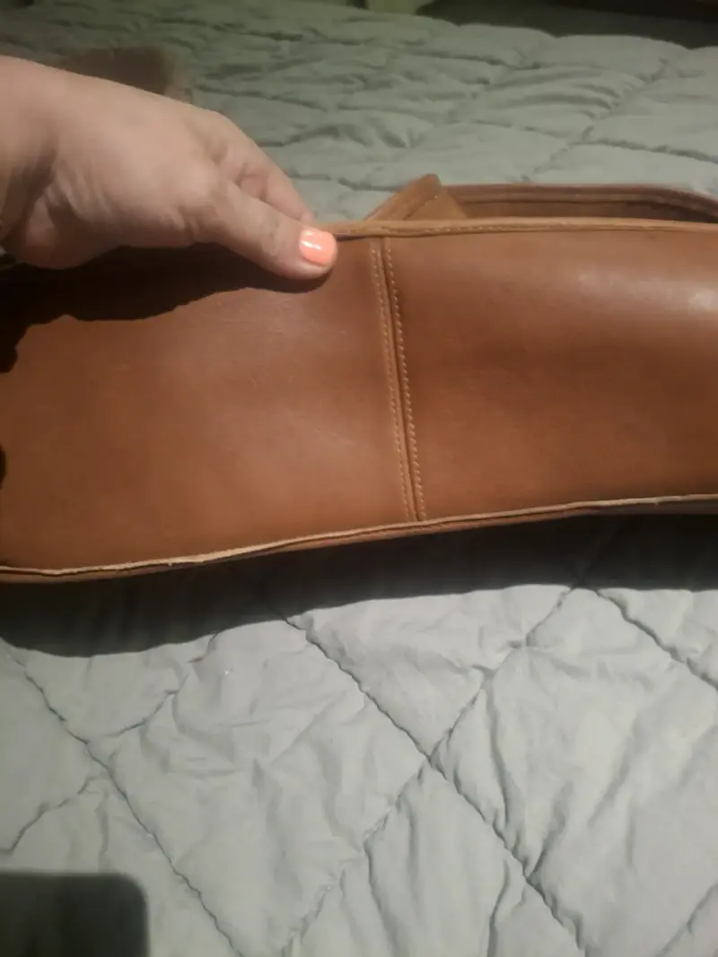 Bolso de cuero marrón Coach con cierre - 6