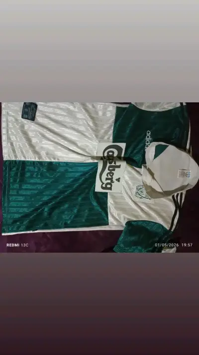 Camiseta Liverpool FC Retro Adidas Verde y Blanca - miniatura 3