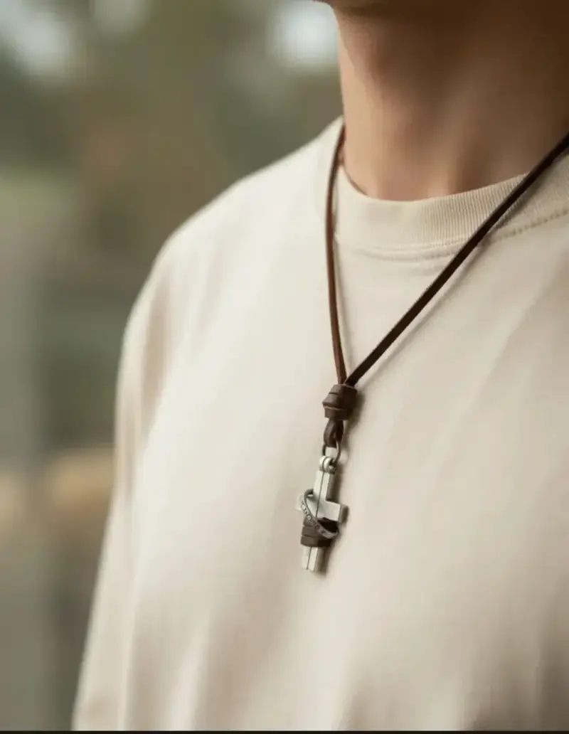 Collar Peltre y Cuero Abercrombie & Fitch Original - 5