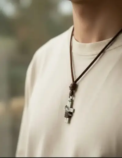 Collar Peltre y Cuero Abercrombie & Fitch Original - miniatura 5