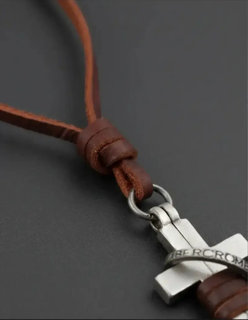 Collar Peltre y Cuero Abercrombie & Fitch Original - 6