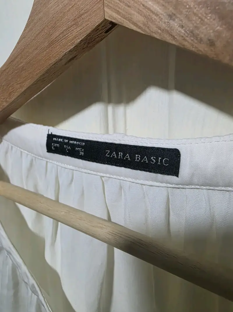 Blusa Blanca Zara Básica de Manga Larga - 4