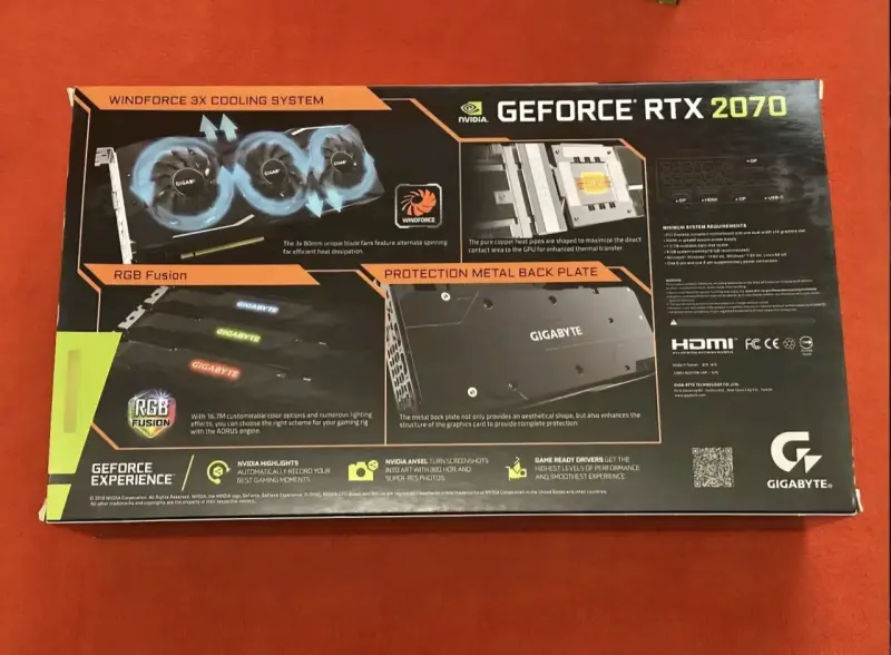 Tarjeta gráfica Gigabyte GeForce RTX 2070 8gb 3fan - 6