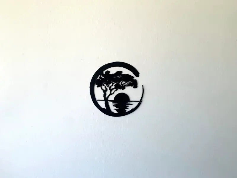 Decoración de pared árbol y sol impreso 3D - 2