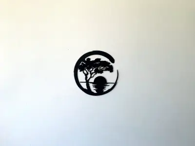 Decoración de pared árbol y sol impreso 3D - miniatura 2