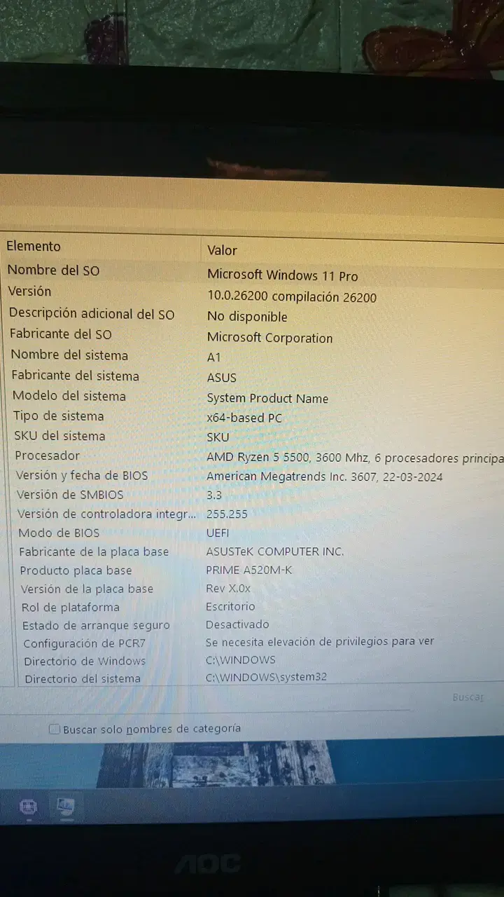 Combo gamer ryzen 5500 con placa madre asus A520MK - 5