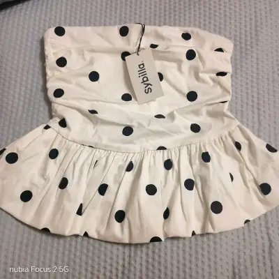 Blusa strapless con lunares Sybilla - miniatura 1