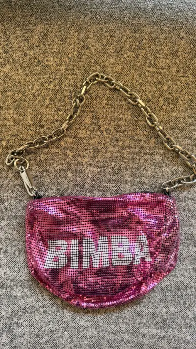 Cartera de mano Bimba y Lola rosa con lentejuelas - miniatura 1