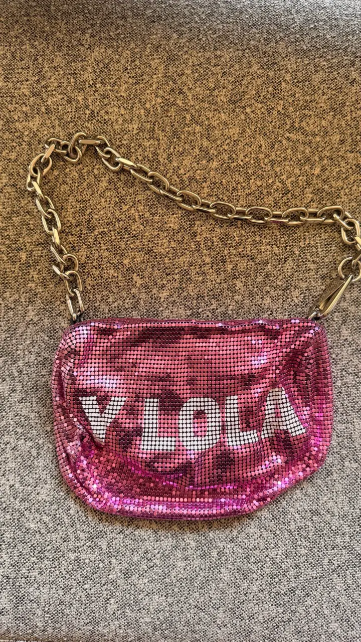Cartera de mano Bimba y Lola rosa con lentejuelas - 2