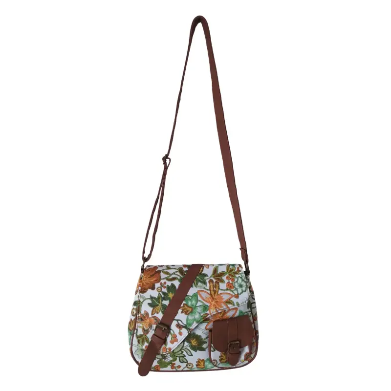 Cartera Bandolera Floral Ecocuero - NUEVA - 2