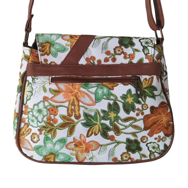 Cartera Bandolera Floral Ecocuero - NUEVA - 3