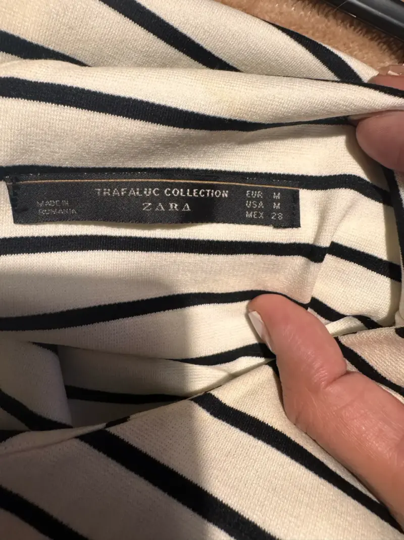 Vestido de rayas blanco y negro Zara Trafaluc - 3
