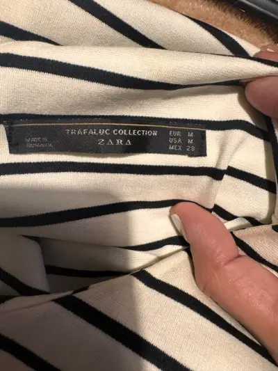 Vestido de rayas blanco y negro Zara Trafaluc - miniatura 3