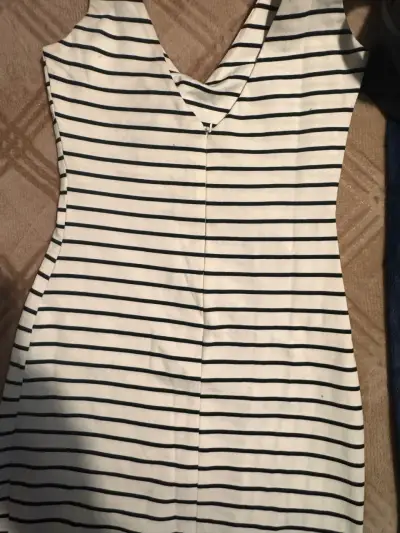 Vestido de rayas blanco y negro Zara Trafaluc - miniatura 4