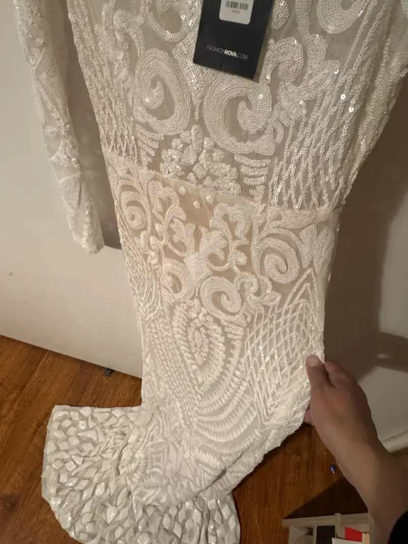 Vestido de Novia  blanco Fashion Nova - 5