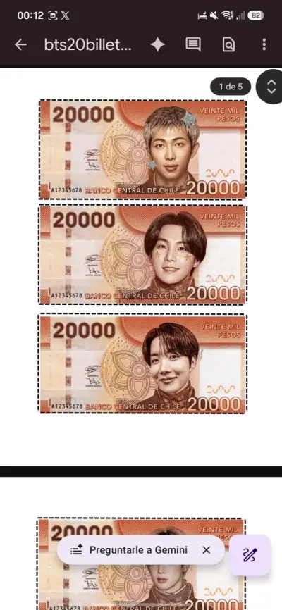 Plantilla billetes BTS - miniatura 1