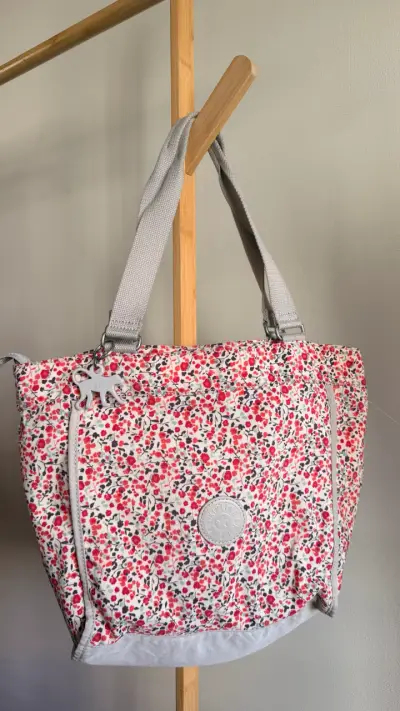 Bolso Kipling estampado floral con asas grises - miniatura 1