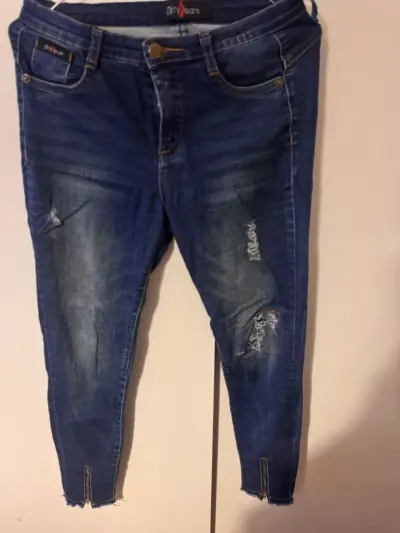 Jeans Dirty de mujer con cierre en tobillo - miniatura 1