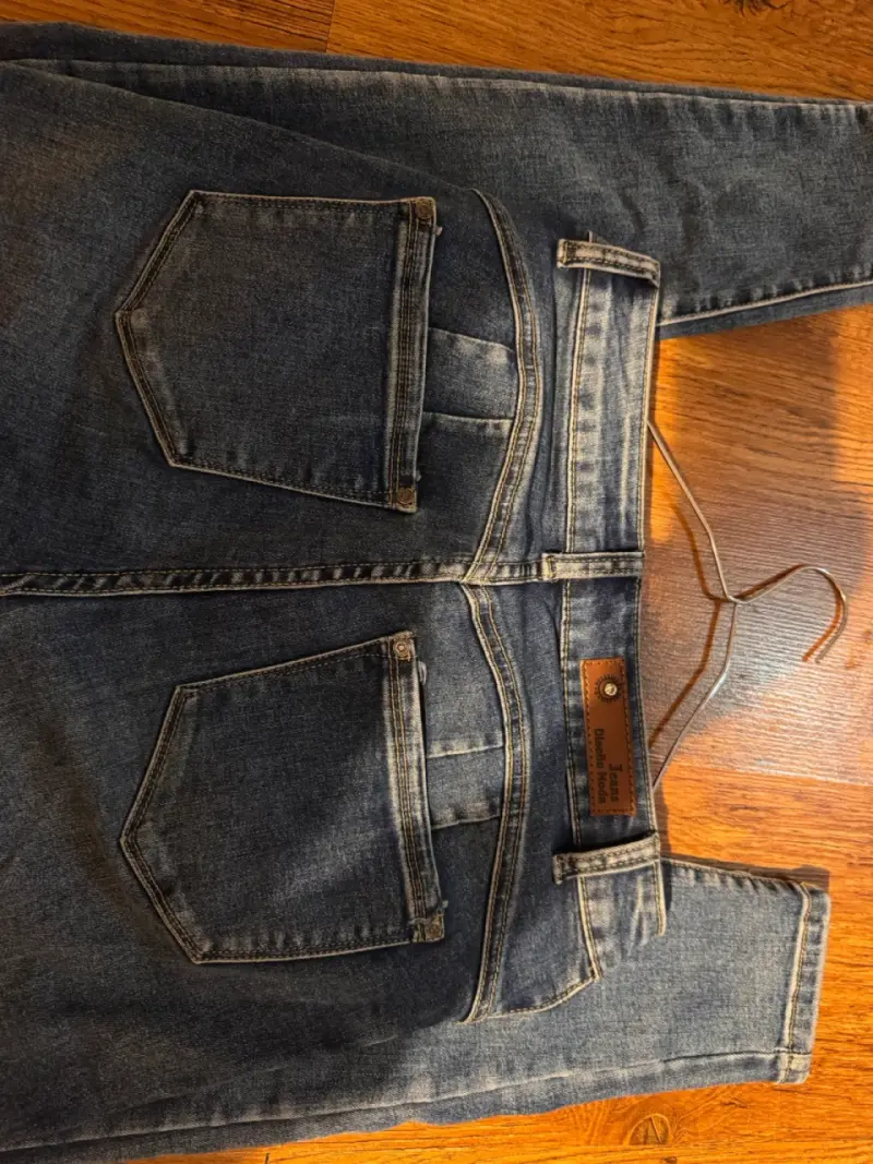 Jeans de mezclilla azul para mujer talla 40 - 3