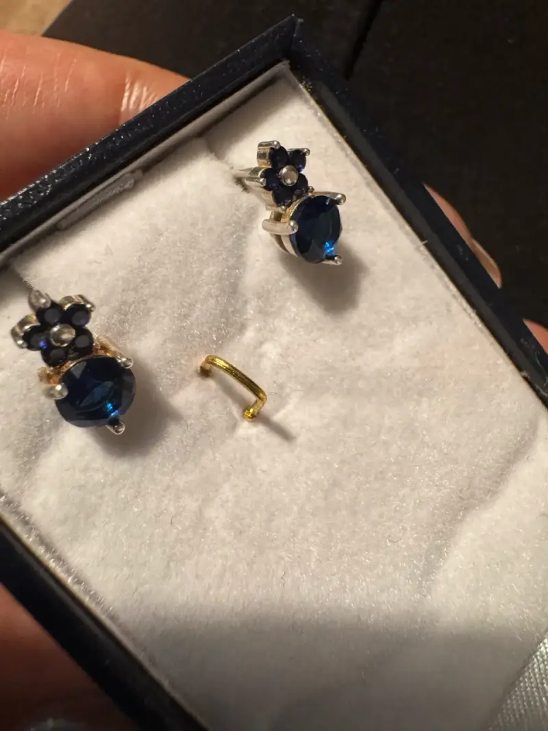 Aros de plata con piedras azules - 1