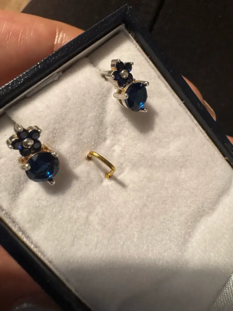 Aros de plata con piedras azules - 2