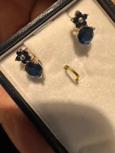 Aros de plata con piedras azules - miniatura 6