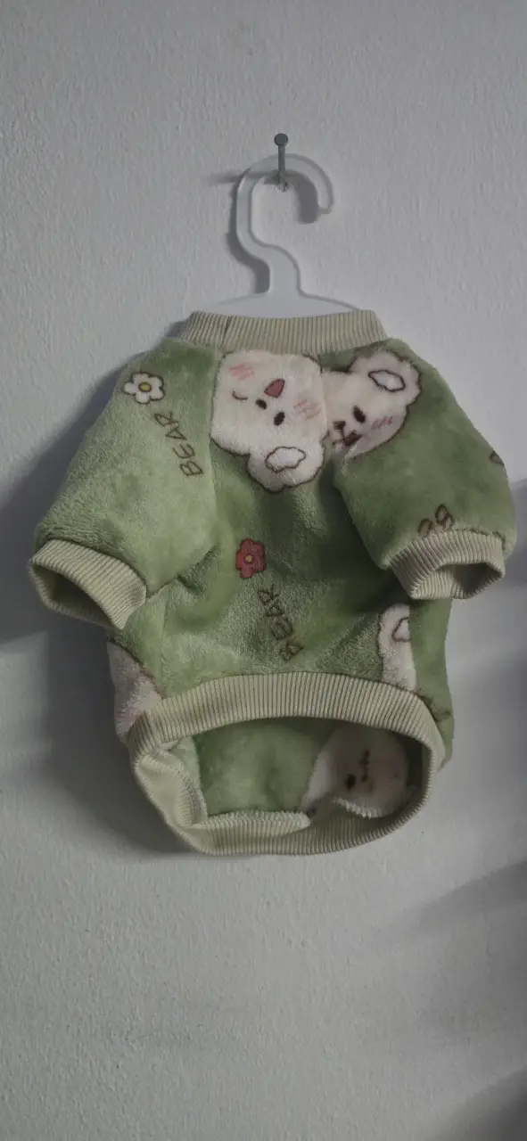 Suéter de peluche verde para perrito o gatito - 2