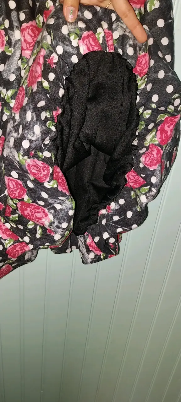 Vestido corto floral con lunares talla M - 6