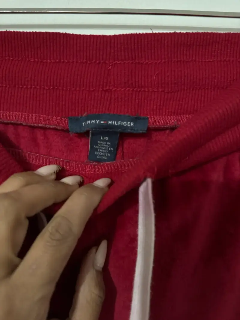 Pantalones de felpa Tommy Hilfiger rojos - 3