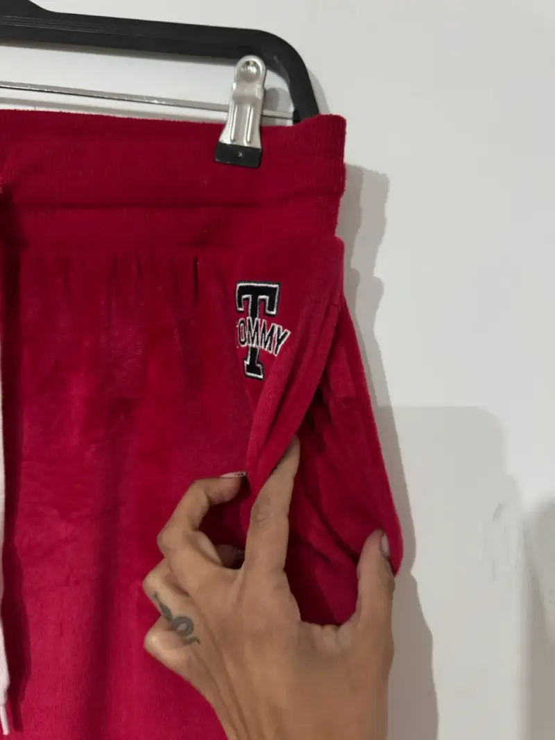 Pantalones de felpa Tommy Hilfiger rojos - 5