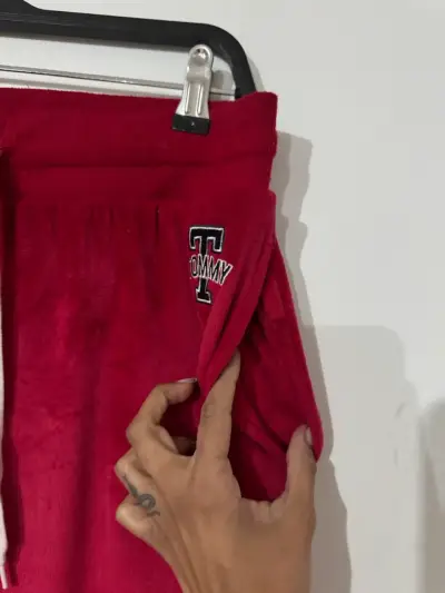 Pantalones de felpa Tommy Hilfiger rojos - miniatura 5