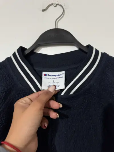 Chaqueta de felpa azul marino Champion - miniatura 3