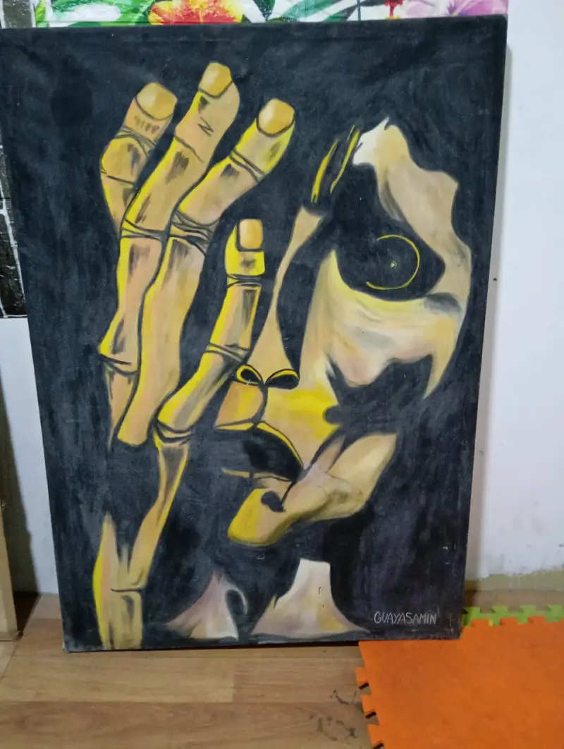 Cuadro de arte abstracto con manos